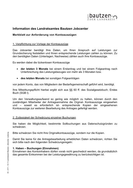 Information des Landratsamtes Bautzen Jobcenter - Landkreis ...