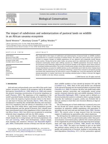 The impact of subdivision and sedentarization of ... - Land Portal