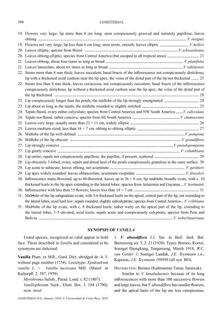 A NEW INFRAGENERIC CLASSIFICATION AND SyNOPSIS OF THE ...