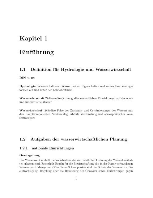 Einführung in die Hydrologie