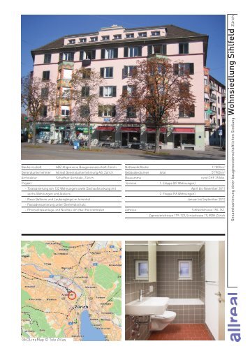 Allreal - Projektdatenblatt Sihlfeld, Zürich - Allreal Holding AG