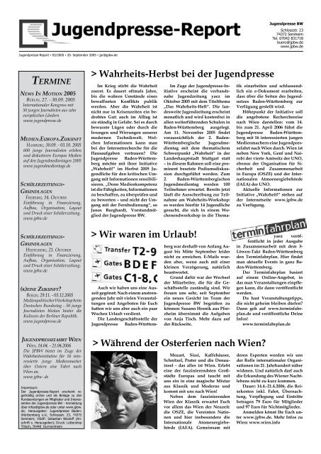 Ausgabe 03/2005 - Jugendpresse BW
