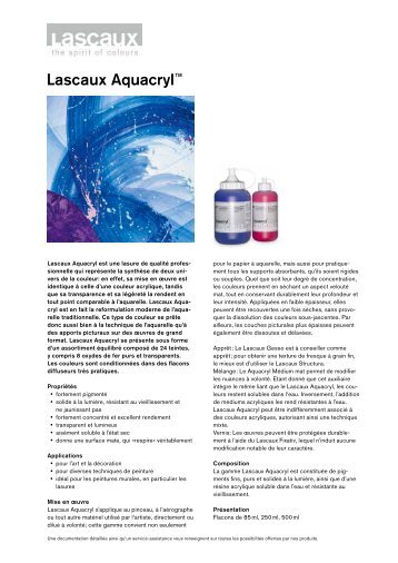 Lascaux AquacrylTM - Lascaux Colours & Restauro