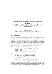 The attitudinal meaning of preverbal markers in Gascon: Insights ...