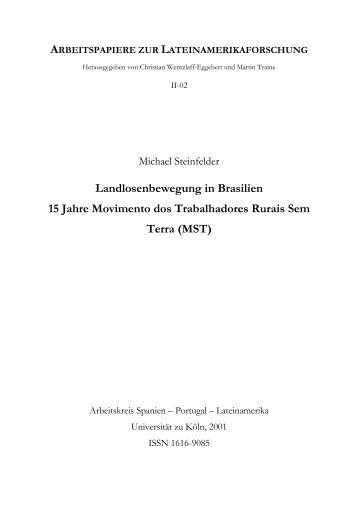 Landlosenbewegung in Brasilien 15 Jahre Movimento dos ...