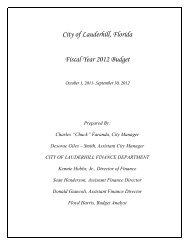 City of Lauderhill, Florida Fiscal Year 2012 Budget