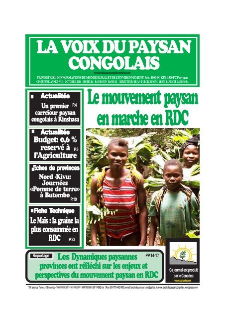 Le mouvement paysan en marche en RDC - La voix du paysan ...
