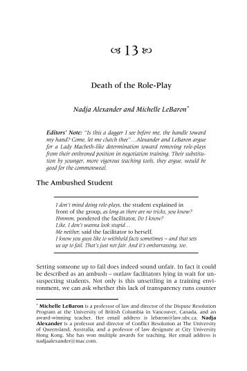 Death of a Role-play - Hamline Law