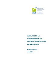 Analyse de la gouvernance du secteur Agriculture en RD Congo ...