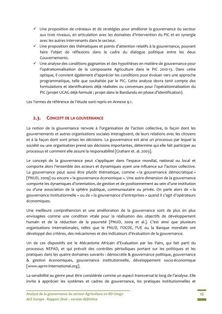 Analyse de la gouvernance du secteur Agriculture en RD Congo ...