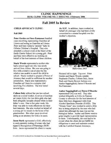 Fall 2005 In Review - Hamline University School of Law