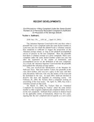 Recent Developments - Arkansas Law Review