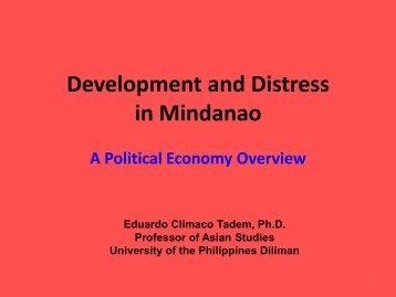 Development and Distress in Mindanao - University of the ...