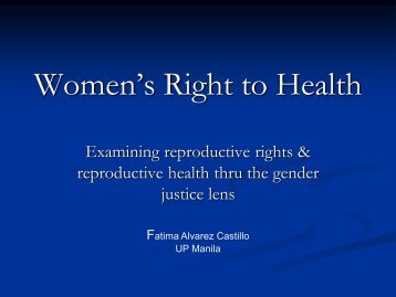 Women's Right to Health - University of the Philippines College of Law