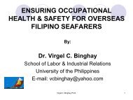 ensuring occupational health & safety for overseas filipino seafarers