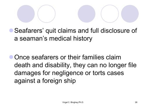 ensuring occupational health & safety for overseas filipino seafarers