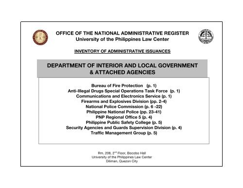 department of interior and local government & attached agencies