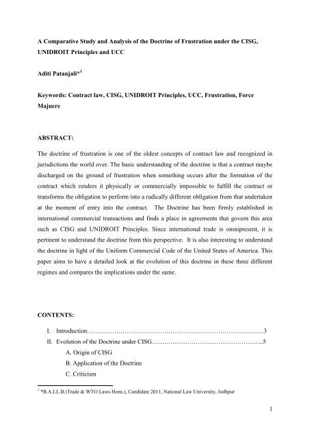 1 A Comparative Study And Analysis Of The Doctrine Law Journals