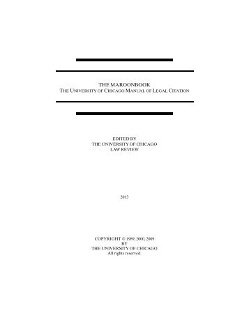 THE MAROONBOOK - The University of Chicago Law Review