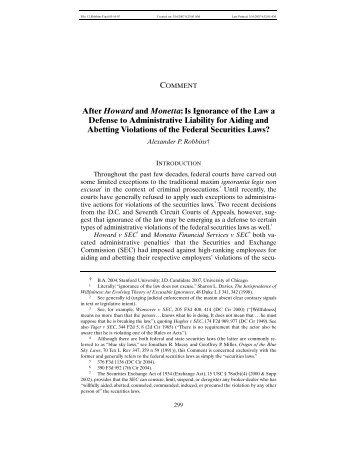 After Howard and Monetta - The University of Chicago Law Review