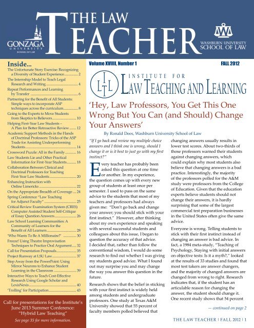 The Law Teacher - Institute for Law Teaching and Learning