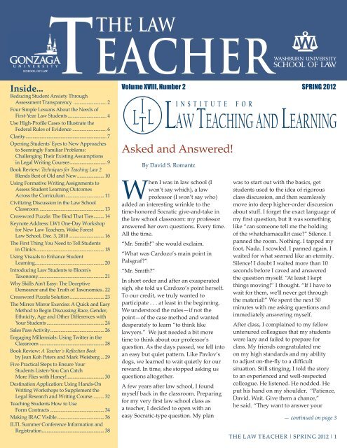 Law Teacher - Institute for Law Teaching and Learning