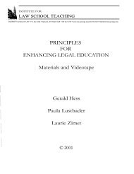 Principles for Enhancing Legal Education: Materials and Videotape