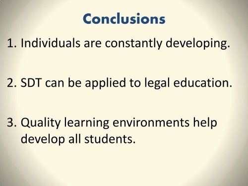 The Application of Student Development Theory in Legal Education ...