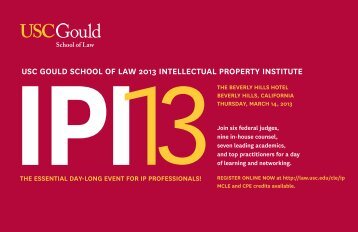 ipi usc gould school of law 2013 intellectual property institute