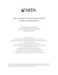 NITA: The Future of Legal Education: A Skills Continuum - National ...