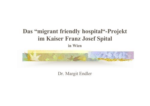 Das “migrant friendly hospital“-Projekt im Kaiser Franz Josef Spital