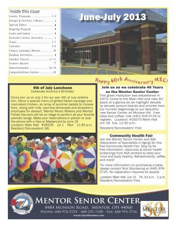 June-July newsletter - City of Mentor