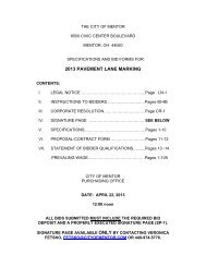 Bid Packet for 2013 Pavement Lane Marking - City of Mentor