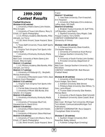 1999-2000 Contest Results - CoSIDA