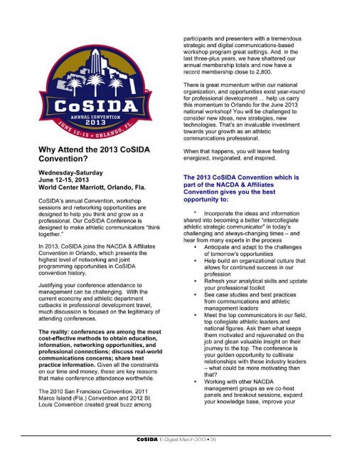 CoSIDA E-Digest March 2013 • 1