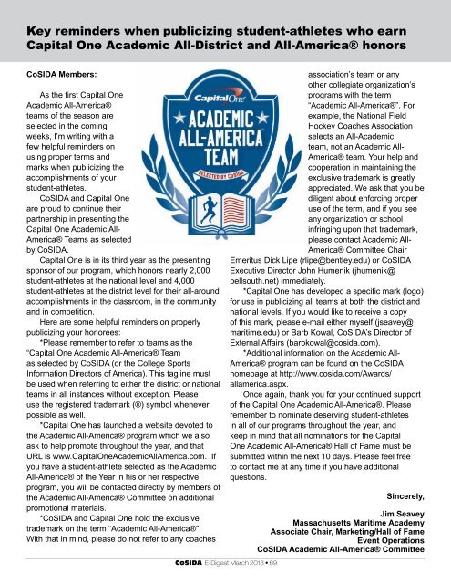 CoSIDA E-Digest March 2013 • 1