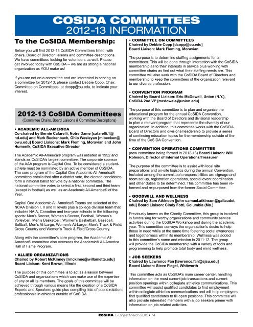 CoSIDA E-Digest March 2013 • 1