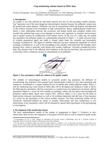 A fog monitoring scheme based on MSG data - LCRS