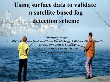 Using surface data to validate a satellite based fog detection ... - LCRS