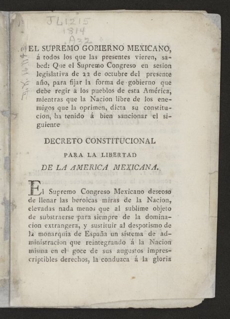 Decreto constitucional para la libertad de la America mexicana