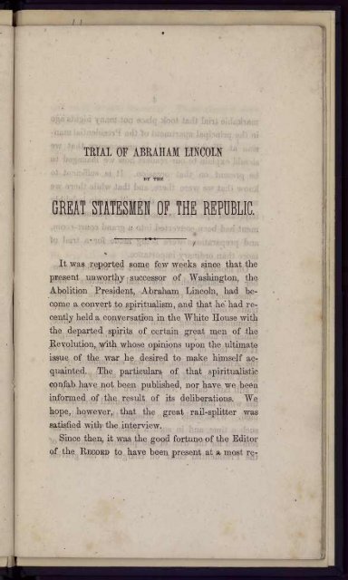 TRIAL OF ABRAHAM LINCOLN - American Memory