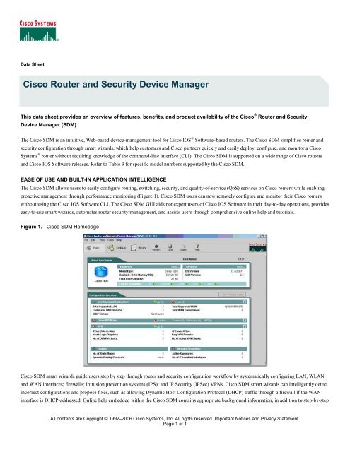 The Cisco Learning ...Cisco Router and Security Device Manager This