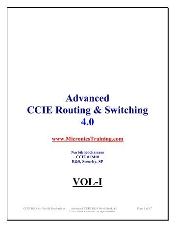 Advanced CCIE Routing & Switching 4.0 VOLI - The Cisco Learning ...
