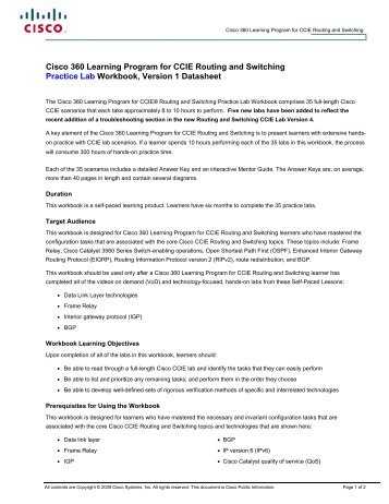 Cisco 360 Learning Program for CCIE Routing and Switching ...