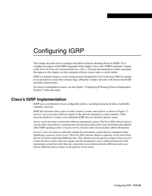 Configuring IGRP - The Cisco Learning Network