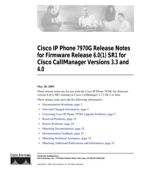 Cisco Ip Phone 7970g Release Notes For Firmware Release 6 0 1