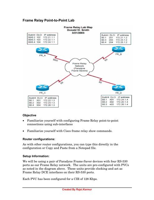 Frame Relay Point-to-Point Lab - The Cisco Learning Network