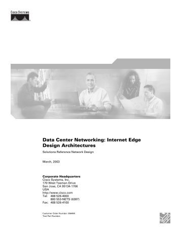 Data Center Networking: Internet Edge Design Architectures