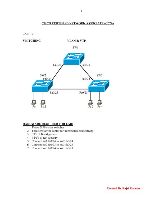 CCNA LAB 2 SWITCHING.pdf - The Cisco Learning Network