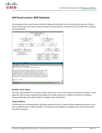 Self-Paced Lessons BGP Datasheet.pdf - The Cisco Learning Network